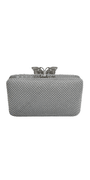 silver/no size/Camille La Vie/Mesh Rhinestone Handbag with Butterfly Top Clasp/back