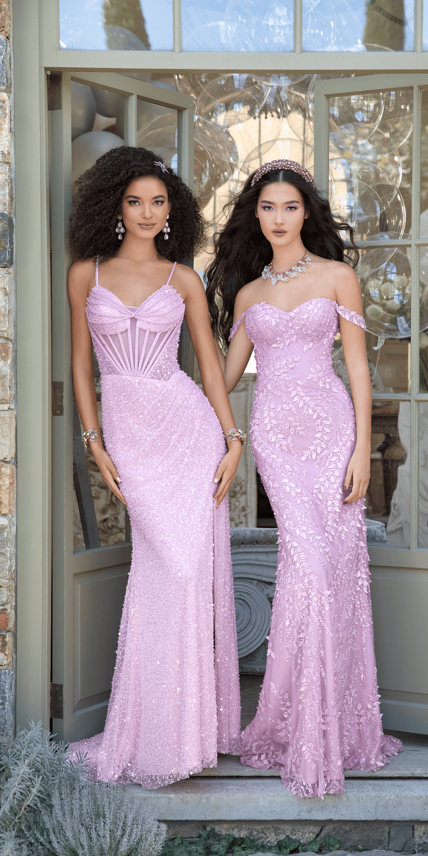 Fishnet Sequin Sweetheart Corset Column Dress with Pearl Detail - Camille La Vie