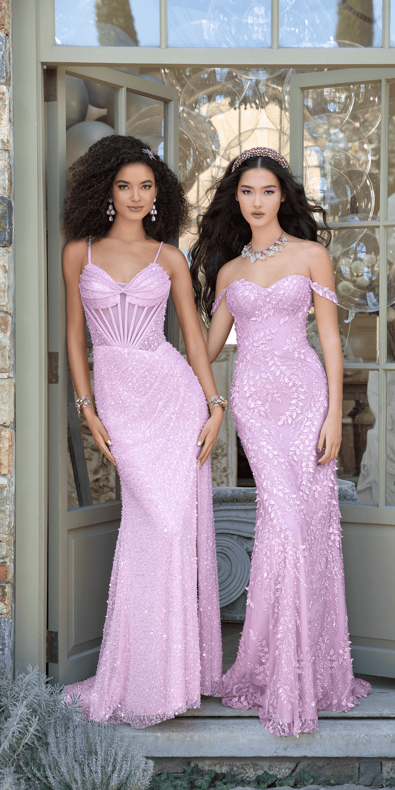 Fishnet Sequin Sweetheart Corset Column Dress with Pearl Detail - Camille La Vie