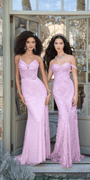 Fishnet Sequin Sweetheart Corset Column Dress with Pearl Detail - Camille La Vie