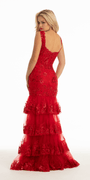 Sweetheart Beaded Embroidered Mesh Corset Tiered Mermaid Dress - Camille La Vie