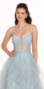 Print Sweetheart Corset Lace Up Back Ballgown - Camille La Vie