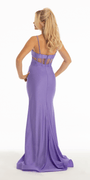 Sweetheart Glitter Jersey Trumpet Dress with Illusion Back Corset - Camille La Vie