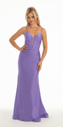 Sweetheart Glitter Jersey Trumpet Dress with Illusion Back Corset - Camille La Vie