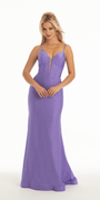 Sweetheart Glitter Jersey Trumpet Dress with Illusion Back Corset - Camille La Vie