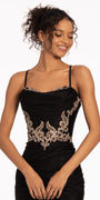 Glitter Knit Lace Up Back Dress with Side Slit - Camille La Vie