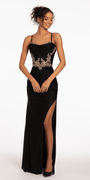 Glitter Knit Lace Up Back Dress with Side Slit - Camille La Vie