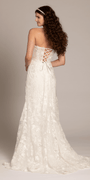 ivory/size/4/missy/ Camille La Vie/Sweetheart 3D Embellished Lace Corset Mermaid Dress /back