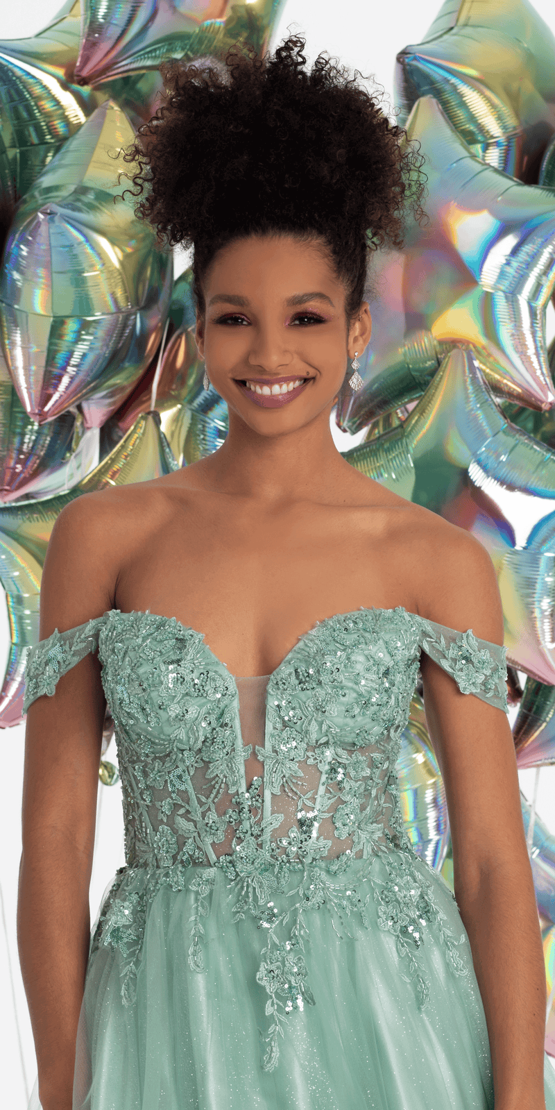Sweetheart Embroidered Corset Lace Up Back Ballgown - Camille La Vie