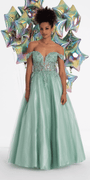 Sweetheart Embroidered Corset Lace Up Back Ballgown - Camille La Vie