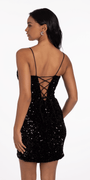 Velvet Sequin Lace Up Back Bodycon Dress - Camille La Vie