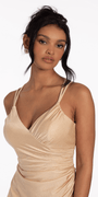Strappy Back Glitter Bodycon Dress with Ruching - Camille La Vie