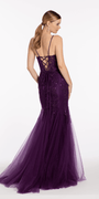 Floral Embroidered Sweetheart Lace Up Back Mermaid Dress - Camille La Vie