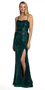 Lace Up Back Beaded Sheath Dress - Camille La Vie