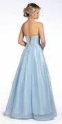 Glitter Corset Ballgown with Crystal Waistband - Camille La Vie