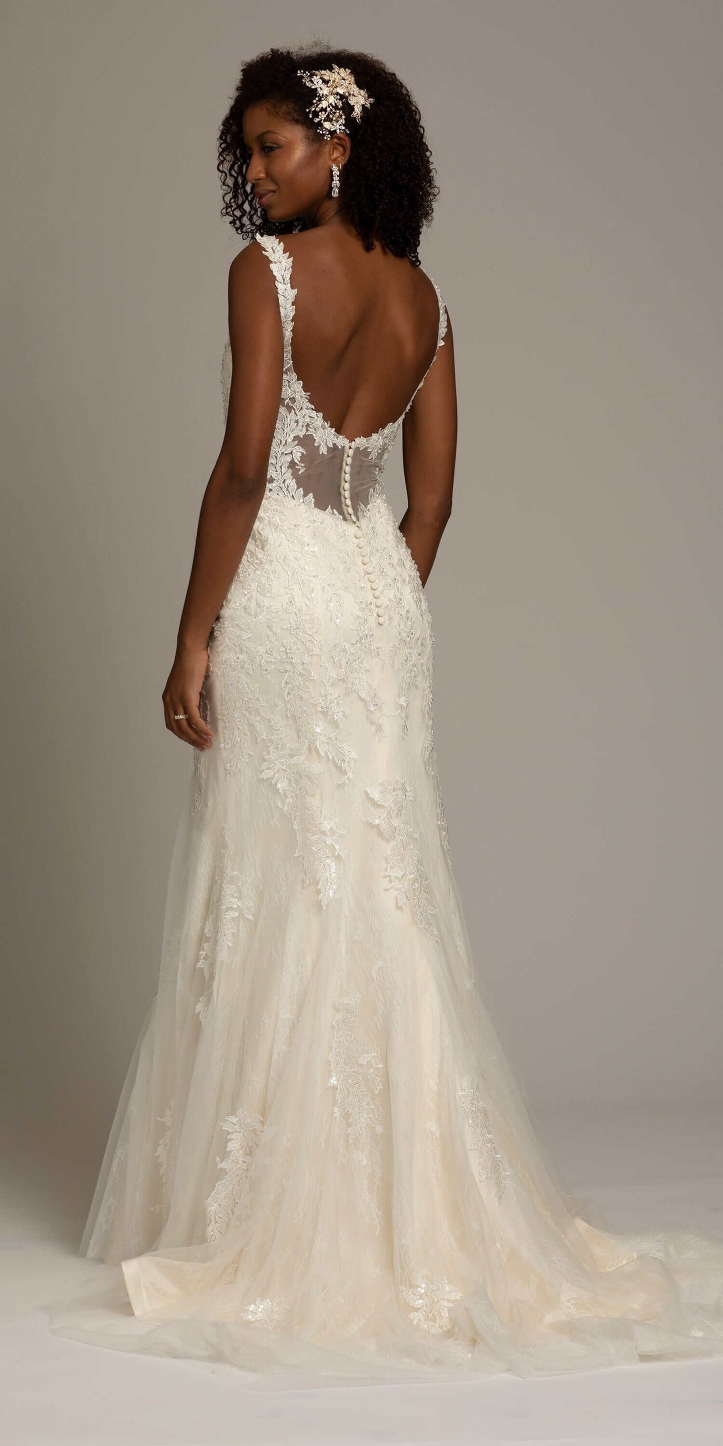 Illusion Scoop Back Embroidered Mermaid Dress - Camille La Vie