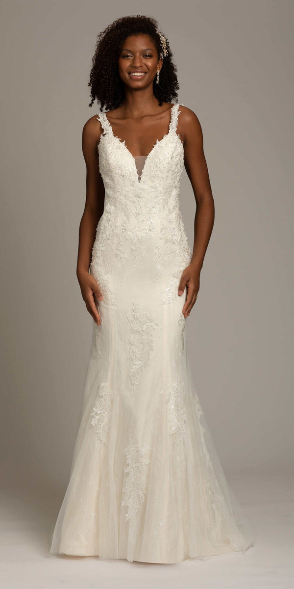 Illusion Scoop Back Embroidered Mermaid Dress - Camille La Vie