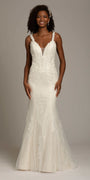 Illusion Scoop Back Embroidered Mermaid Dress - Camille La Vie