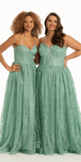 Glitter Sweetheart Corset A Line Dress with Side Slit - Camille La Vie