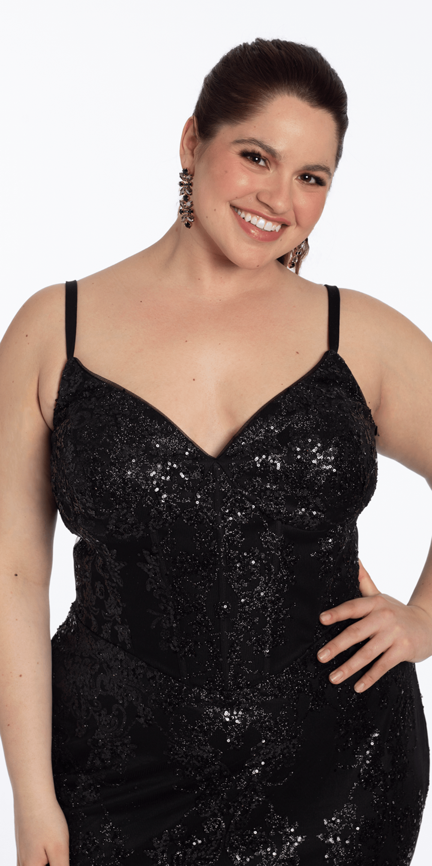Sweetheart Glitter Corset V Back Mermaid Dress - Camille La Vie