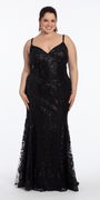 Sweetheart Glitter Corset V Back Mermaid Dress - Camille La Vie
