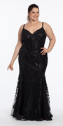 Sweetheart Glitter Corset V Back Mermaid Dress - Camille La Vie