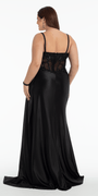 Embellished Sweetheart Corset Column Dress with Side Drape - Camille La Vie