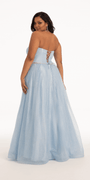 Glitter Corset Ballgown with Crystal Waistband - Camille La Vie