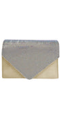 champagne/no size/ Camille La Vie/Satin Rhinestone Envelope Handbag /front 1
