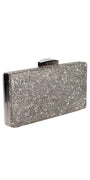 silver/no size/ Camille La Vie/Tonal Rhinestone Metallic Handbag with Top Closure/front