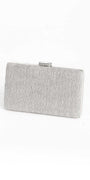 silver/no size/Camille La Vie/Glitter Pleated Texture Handbag with Rhinestone Top Closure /front