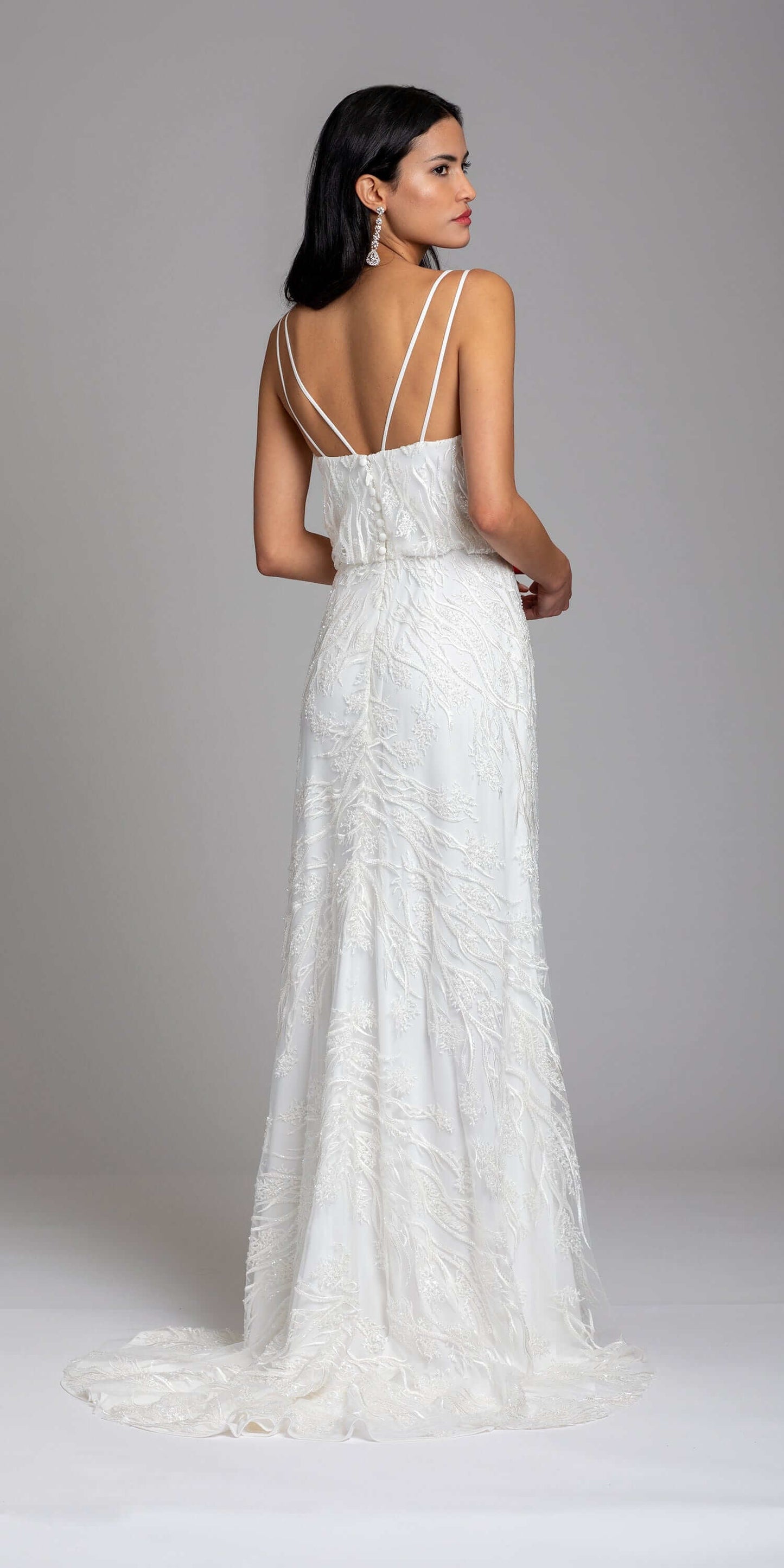 Strappy Back Beaded Embellished Blouson Dress - Camille La Vie