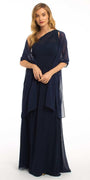 navy/size/one size/missy/Camille La Vie/Chiffon Shawl/front alt
