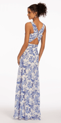 Sweetheart Floral A Line Dress with X Back - Camille La Vie