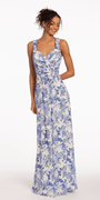 Sweetheart Floral A Line Dress with X Back - Camille La Vie