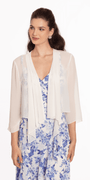 Chiffon Drape Front Jacket with Sleeves - Camille La Vie