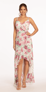 mulberry/size/4/missy/Camille La Vie /Criss Cross Floral Chiffon High Low Dress/front alt 2