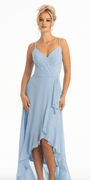 Tiered Chiffon Double Strap High Low Dress - Camille La Vie