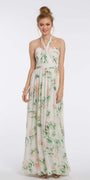Print Tie Neck Halter Dress - Camille La Vie