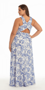 Sweetheart Floral A Line Dress with X Back - Camille La Vie