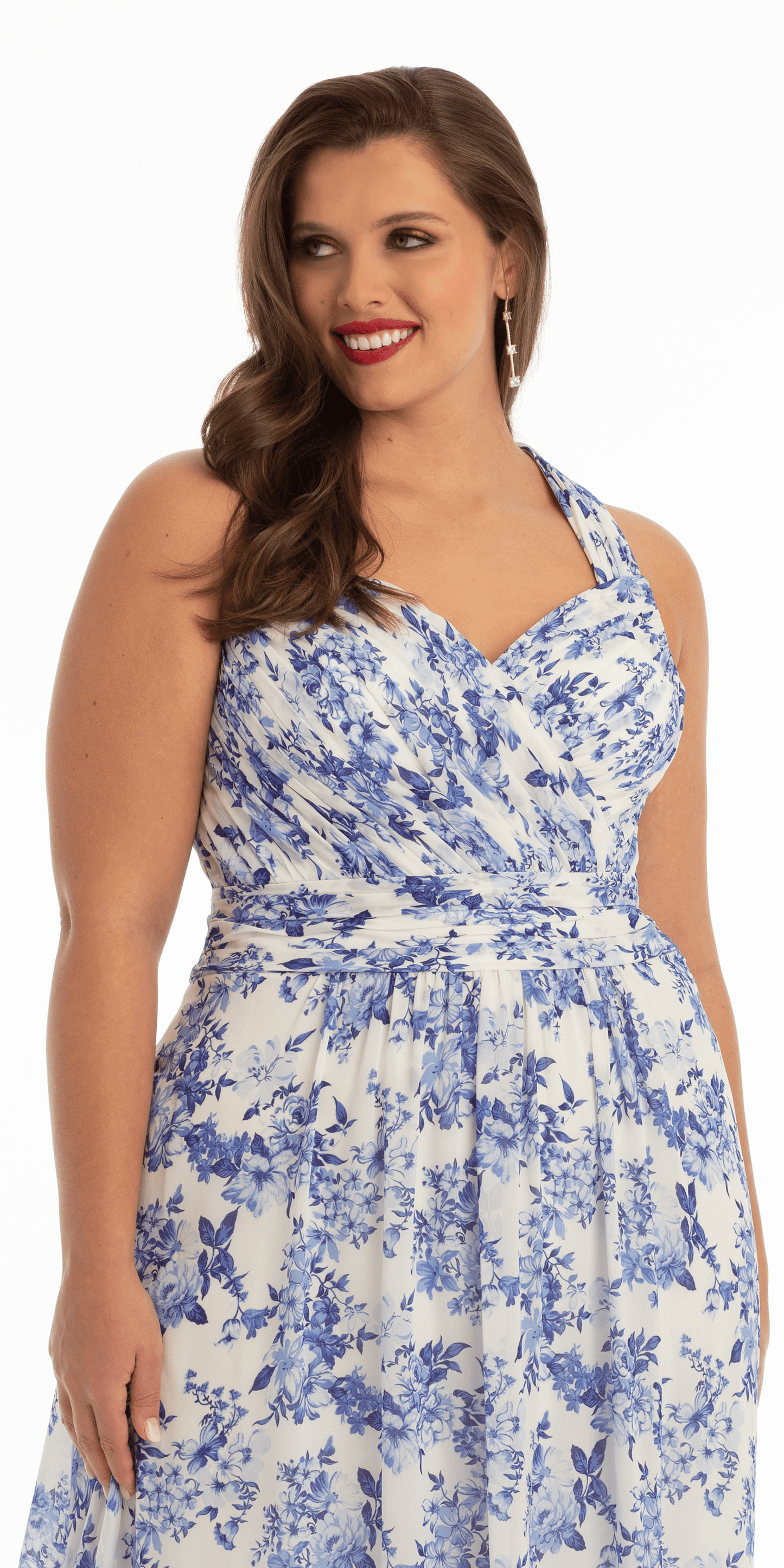 Sweetheart Floral A Line Dress with X Back - Camille La Vie