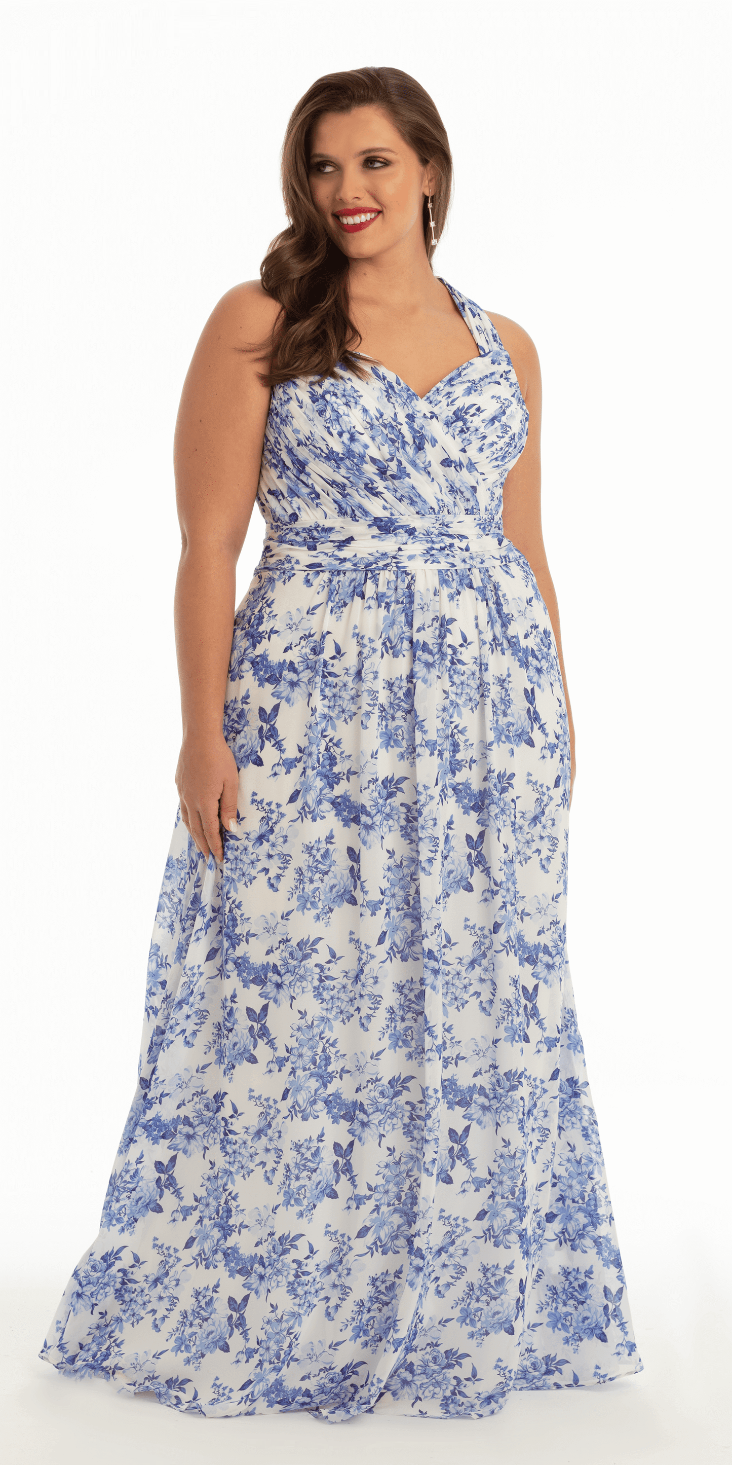 Sweetheart Floral A Line Dress with X Back - Camille La Vie