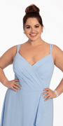 Tiered Chiffon Double Strap High Low Dress - Camille La Vie