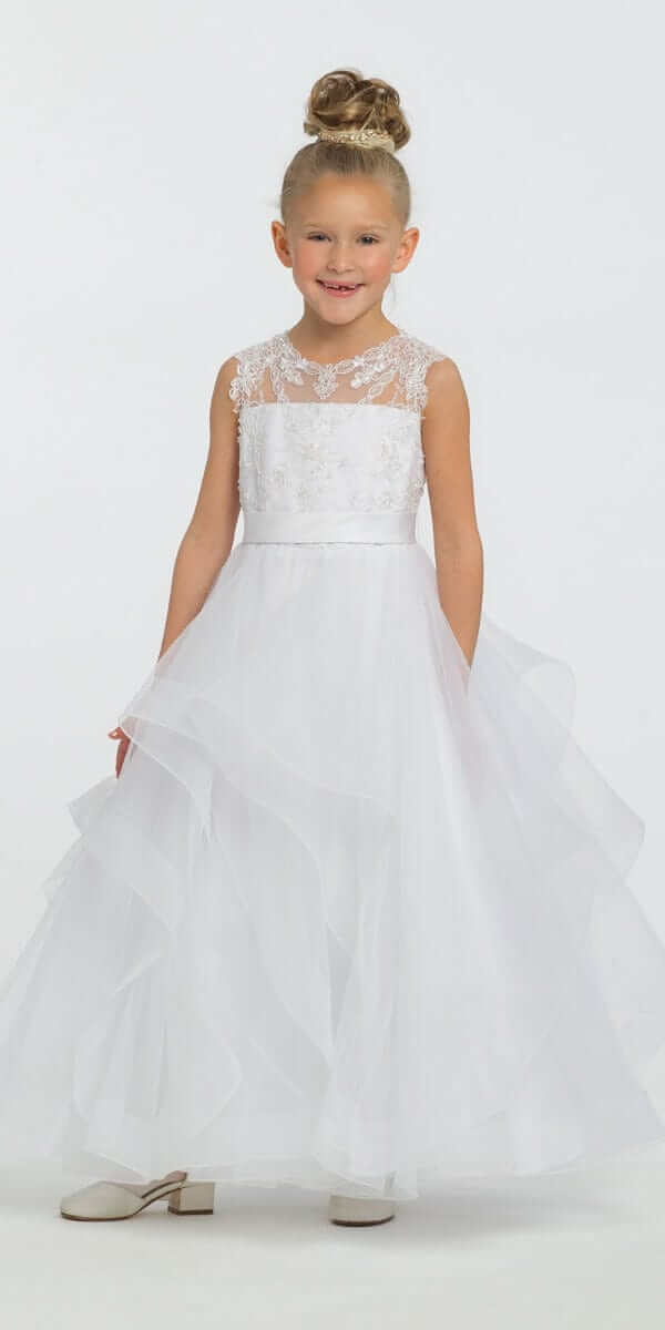 Lace Illusion Horse Hair Tulle Dress - Camille La Vie