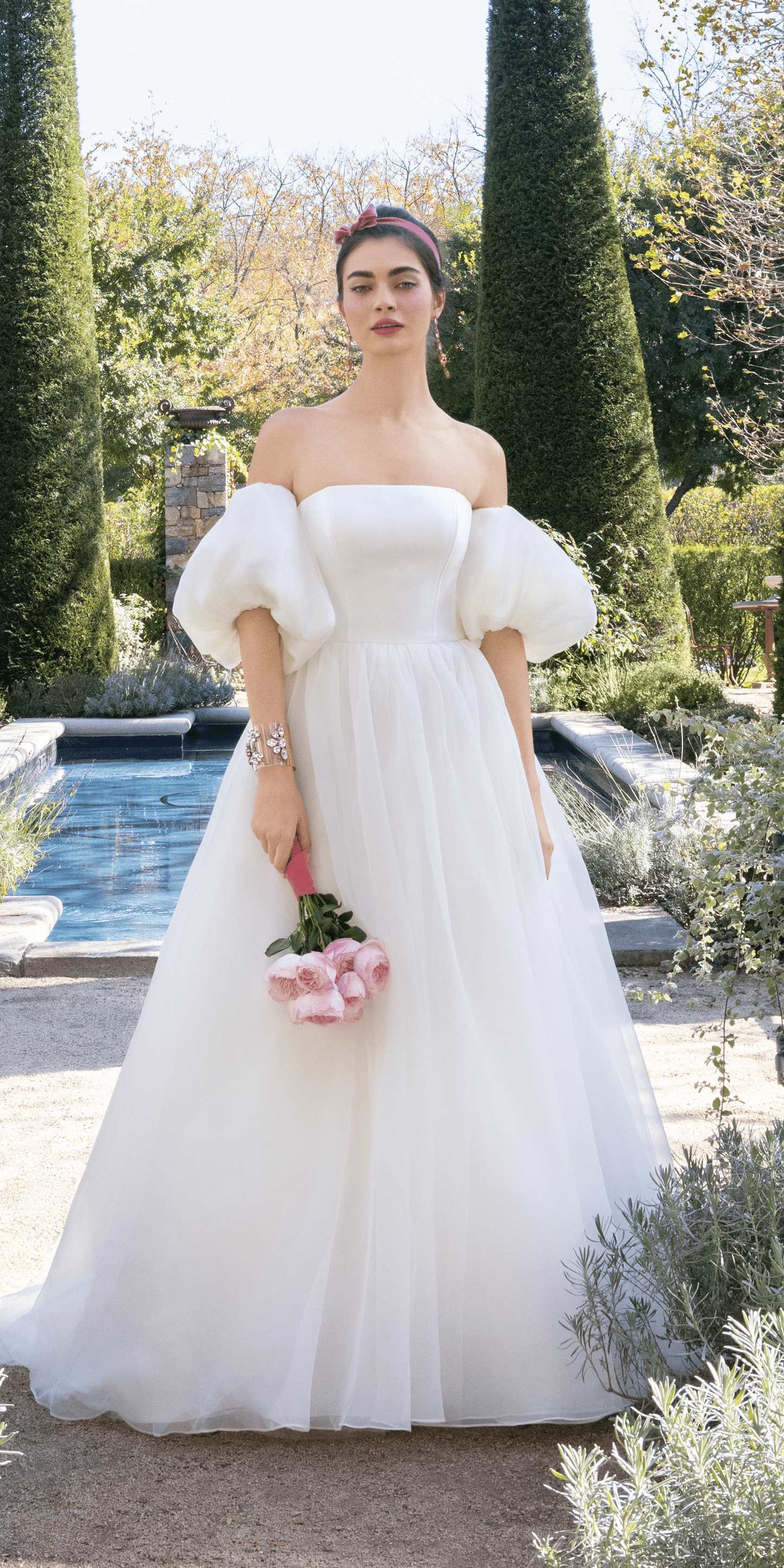  ivory/size/4/missy/ Camille La Vie/Organza Lace Up Back Ballgown with Detachable Sleeves/front