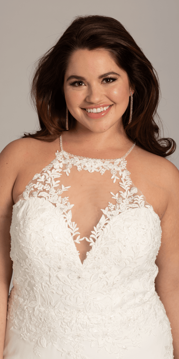 ivory/size/14/ plus/Camille La Vie/Crepe Floral Embellished Racer Back Dress with Leaf Beading Detail /alt