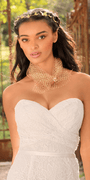 Strapless Sweetheart Lace Trumpet Dress with Cris Cross Bodice - Camille La Vie