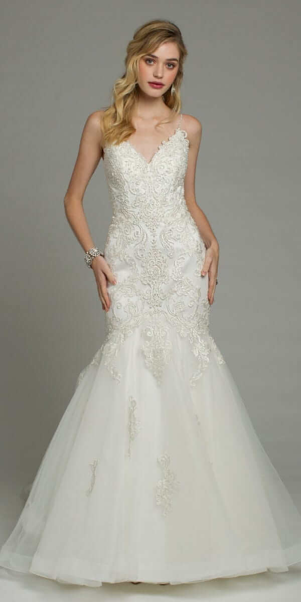 ivory/size/4/missy/Camille La Vie/Beaded Embroidered Sweetheart Mermaid Dress /front