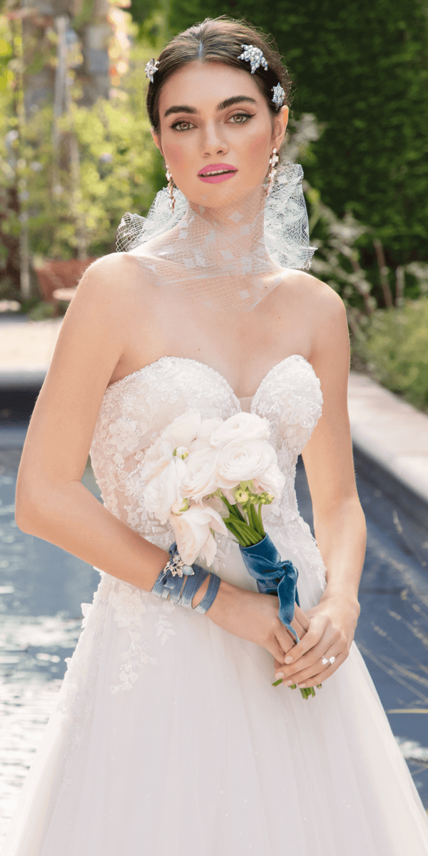 Tulle A Line Dress with 3D Embellished Appliques - Camille La Vie