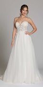Tulle A Line Dress with 3D Embellished Appliques - Camille La Vie
